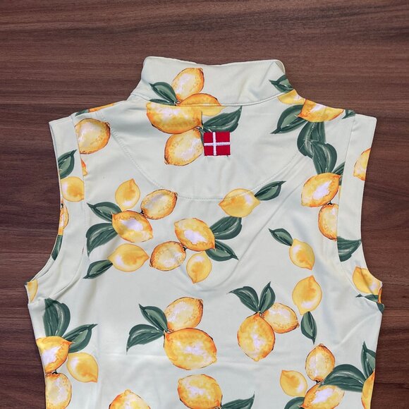 Kastel Denmark Quarter Zip Tank Top - Lemon Lime - XS - Picture 3 of 4